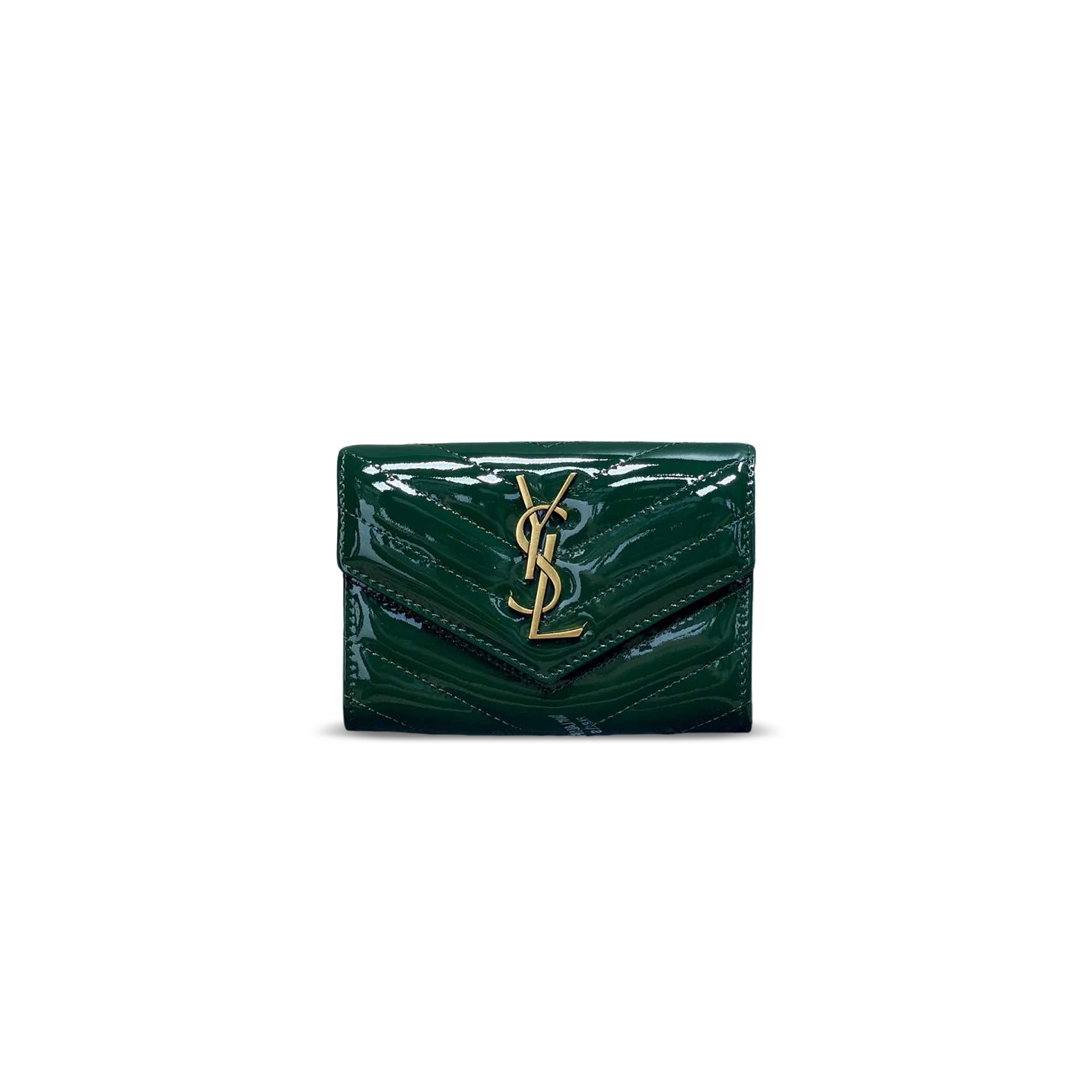 YSL CASSANDRE MATELASSÉ SMALL ENVELOPE WALLET IN PATENT LEATHER 414404 (13.5*9.5*3cm)